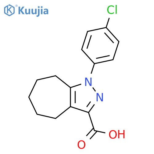 1-(4-Chlorophenyl)-1H,4H,5H,6H,7H,8H-cycloheptacpyrazole-3-carboxylic Acid structure