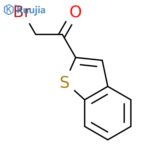 1-(Benzobthiophen-2-yl)-2-bromoethan-1-one, 1-(1-Benzothiophen-2-yl)-2-bromoethan-1-one, 2-(Bromoacetyl)thianaphthene structure