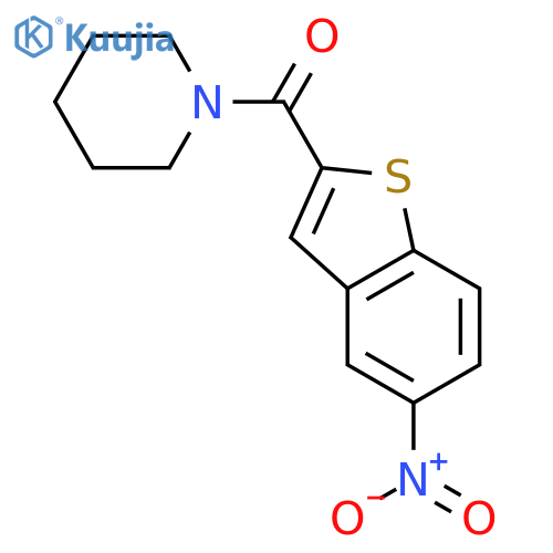 1-(5-nitro-1-benzothiophene-2-carbonyl)piperidine structure