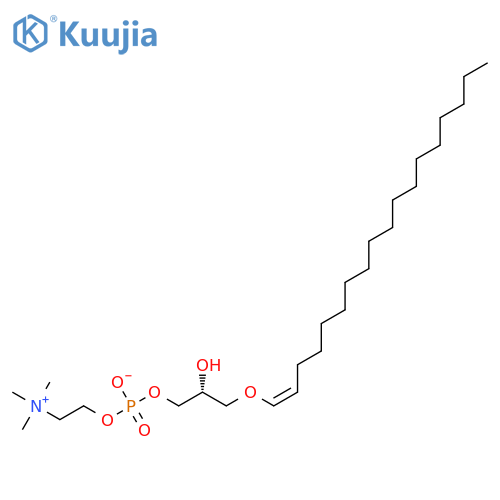 1-O-1'-(Z)-octadecenyl-2-hydroxy-sn-glycero-3-phosphocholine structure