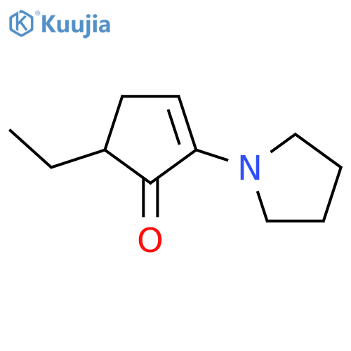 2-Cyclopenten-1-one, 5-ethyl-2-(1-pyrrolidinyl)- structure