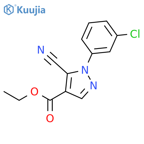 Ethyl 1-(3-chlorophenyl)-5-cyano-1H-pyrazole-4-carboxylate structure