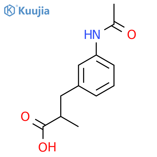3-(3-acetamidophenyl)-2-methylpropanoic acid structure