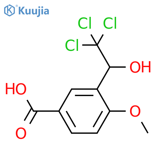 Benzoic acid, 4-methoxy-3-(2,2,2-trichloro-1-hydroxyethyl)- structure