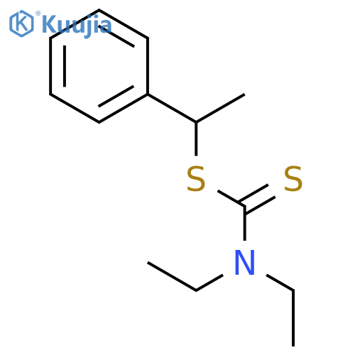 Carbamodithioic acid, diethyl-, 1-phenylethyl ester structure