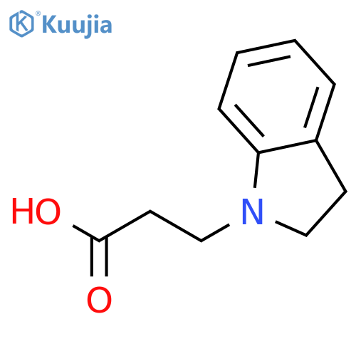 3-2,3-Dihydro-1-(1H)-indolepropanoic Acid structure