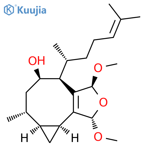 1H-Cyclopropa[3,4]cycloocta[1,2-c]furan-5-ol,4-[(1R)-1,5-dimethyl-4-hexen-1-yl]-3,4,5,6,7,7a,8,8a-octahydro-1,3-dimethoxy-7-methyl-,(1S,3S,4S,5R,7R,7aS,8aS)- structure